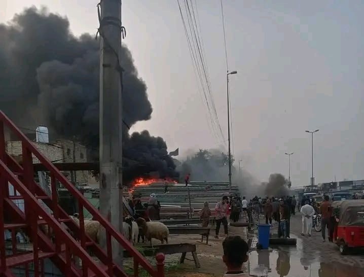 اندلاع حريق في مدينة الصدر